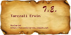 Tarczali Ervin névjegykártya